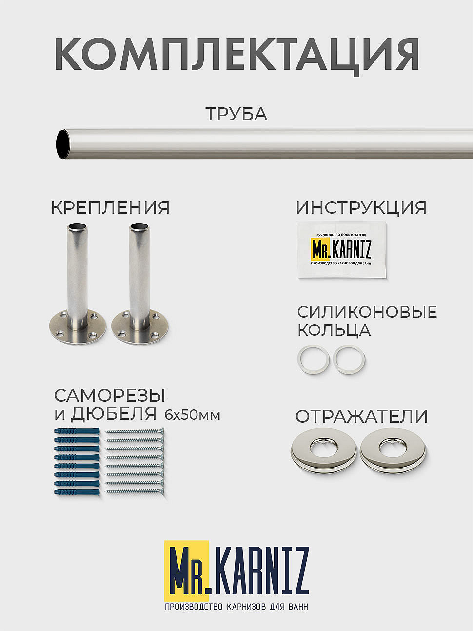 Карниз для ванной Угловой Асимметричный Дуга 170х90 Усиленный 20 мм фото 8