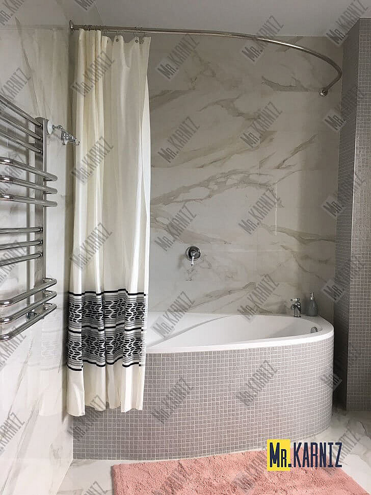 Карниз для ванны Jika Geneve 150х100 Усиленный 20 мм MrKARNIZ фото 15