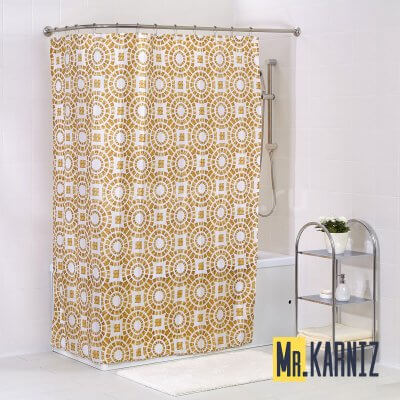 Штора для ванной Circle Beige бежевая