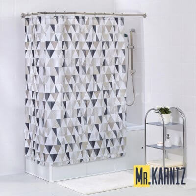 Штора для ванной Tringular Scrawl grey