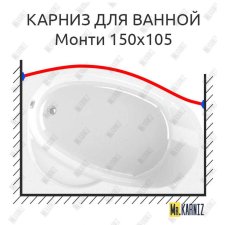 Карниз для ванной Vannesa Монти Передний борт 150х105 Усиленный 20 мм MrKARNIZ