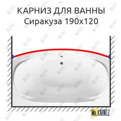 Карниз для ванны Aquavita Сиракуза Передний борт 190х120 Усиленный 25 мм MrKARNIZ
