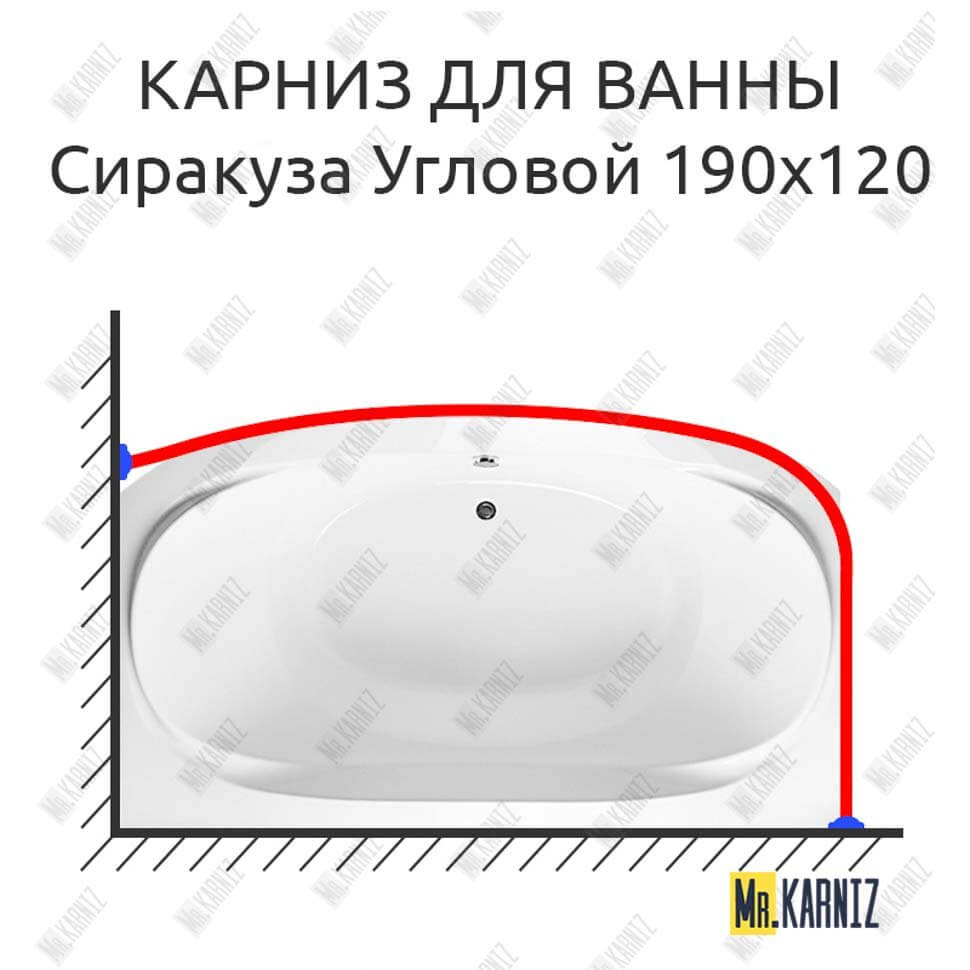 Карниз для ванны Aquavita Сиракуза Угловой 190х120 Усиленный 25 мм MrKARNIZ Карниз для ванны Aquavita Сиракуза Угловой 190х120 Усиленный 25 мм MrKARNIZ