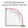 Карниз для ванны Akrilan Laguna del Medio 160х160 Усиленный 20 мм MrKARNIZ фото 1
