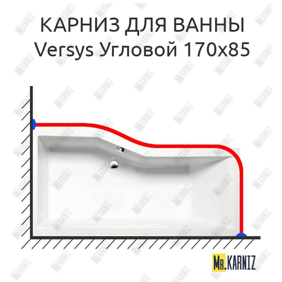 Карниз для ванны Alpen Versys Угловой 170х85 Усиленный 25 мм MrKARNIZ Карниз для ванны Alpen Versys Угловой 170х85 Усиленный 25 мм MrKARNIZ