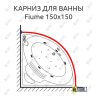 Карниз для ванны Doctor Jet Fiume 150х150 Усиленный 25 мм MrKARNIZ фото 1